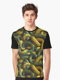 colorful seamless pattern with snake Different pattern size Email me Graphic T Shirt T Shirt AI Inspired Art Daily Wear