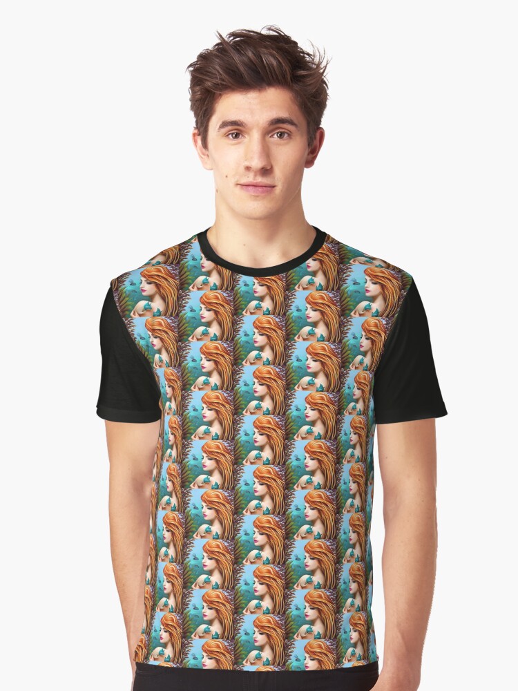 BlueOctopus1878 Mermaid Anime 46 Graphic T Shirt T Shirt AI Inspired Art Tech Vibe