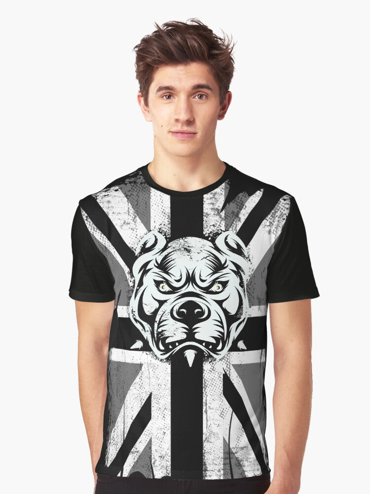 UK Black and White flag with savage british bulldog Graphic T Shirt T Shirt Premium Quality Daily Comfort