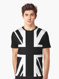 Black on white Union Jack Graphic T Shirt T Shirt Viral US Style Fan Favorite