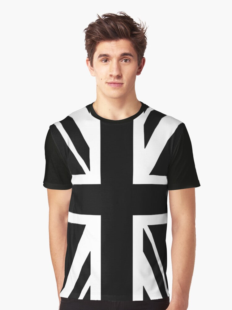 Black on white Union Jack Graphic T Shirt T Shirt Viral US Style Fan Favorite