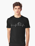 Basketball Heartbeat ECG Pulse Line for Players Graphic T Shirt T Shirt Trending US Gift Ready