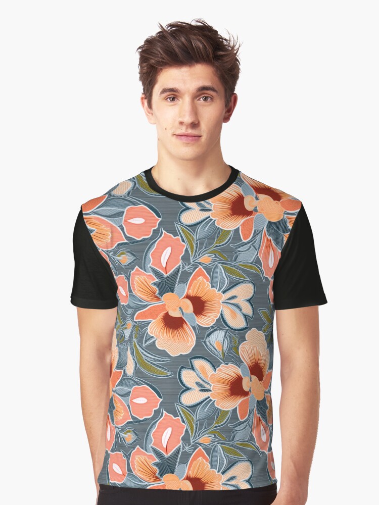 colorful seamless pattern with flowers 4 Different pattern size Email me Graphic T Shirt T Shirt Streetwear Style