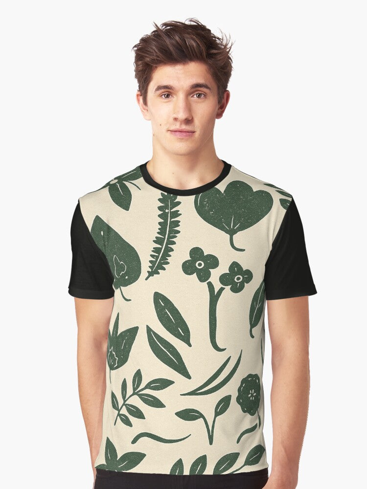 Botanical Motif Pattern Graphic T Shirt T Shirt High Search Demand Daily Wear