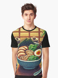 Cozy Pixel Art Ramen Bowl Graphic T-Shirt
