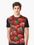 colorful abstract seamless pattern with strawberry Different pattern size Email me Graphic T Shirt T Shirt Viral TikTok