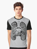 Anatomical Lungs Black on Grey Graphic T-Shirt | Premium Unisex T-Shirt, Trending Graphic Tee