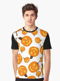 Lit Happy Jacks Jack o Lantern Pattern Graphic T Shirt T Shirt Aesthetic Fit Top Rated