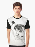 Jack Russell dog at play with ball Graphic T Shirt T Shirt Premium Quality Daily Comfort