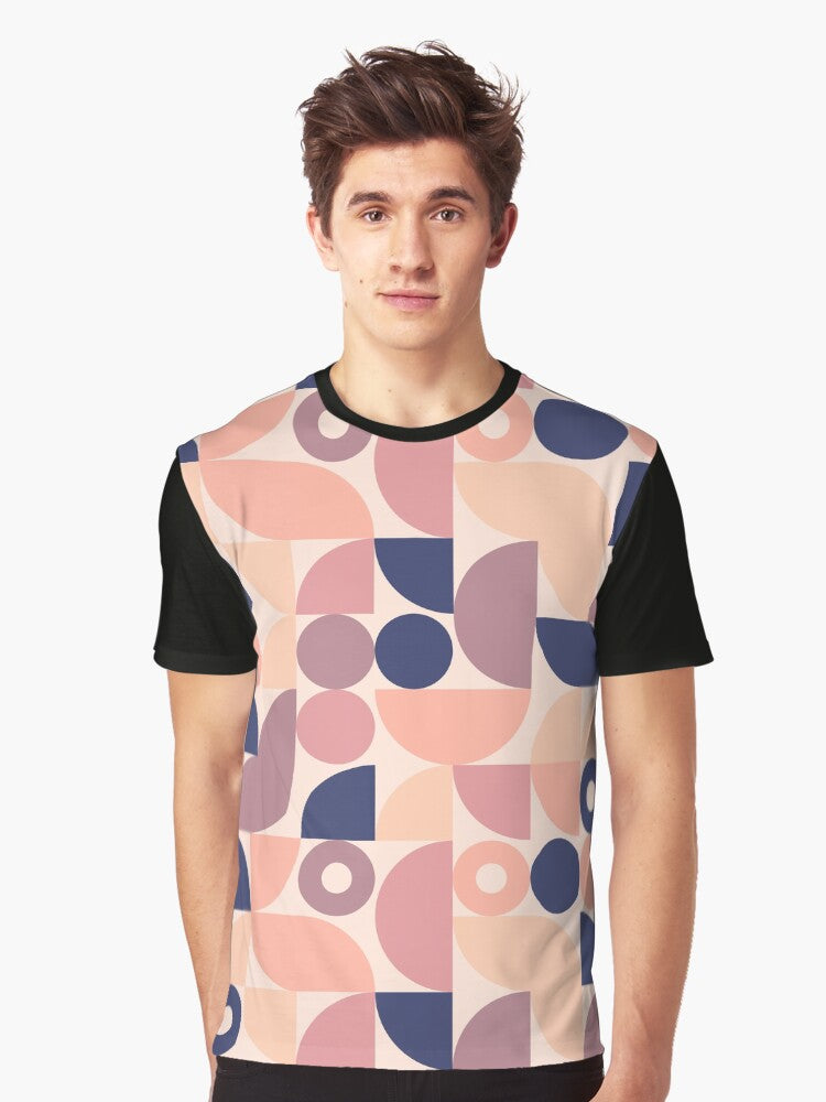 Pink and Navy Graphic T-Shirt