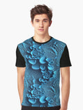 blue abstract seamless pattern 0028 Different pattern size Email me Graphic T Shirt T Shirt AI Inspired Art Daily Wear