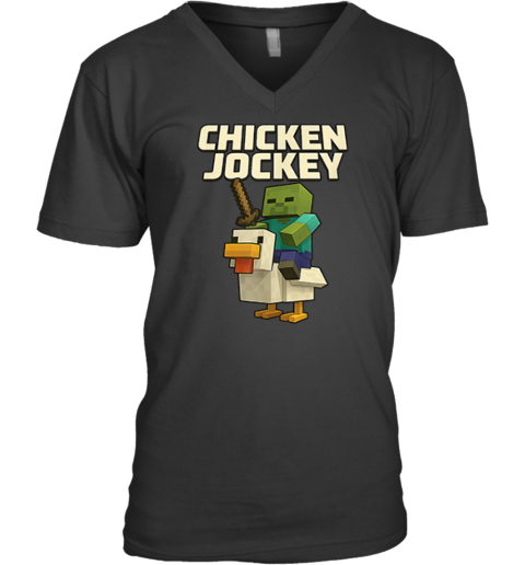 Chicken Jockey V Neck T Shirt