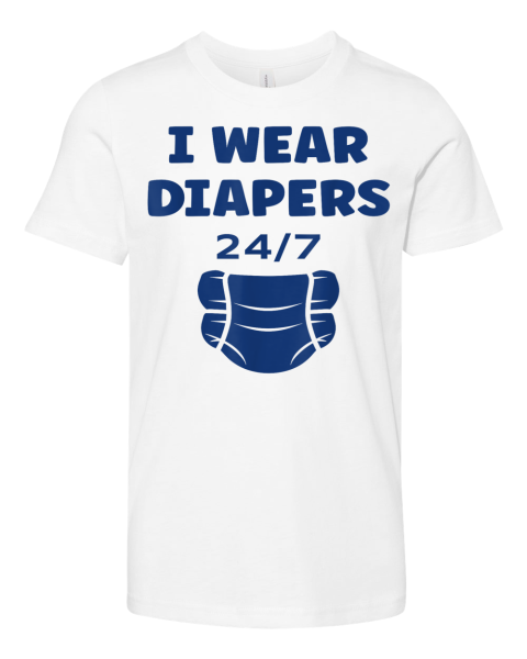 Diaper Minimalist Baby Parent I Wear Diapers 247 Premium Youth T Shirt