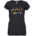 Ally Cat Rainbow Lgbt Pride Flag Gay Pride Month 2025 Women039S V Neck T Shirt