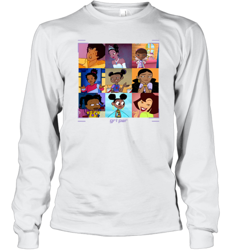 Black Girls Cartoon Grl Pwr Long Sleeve T Shirt