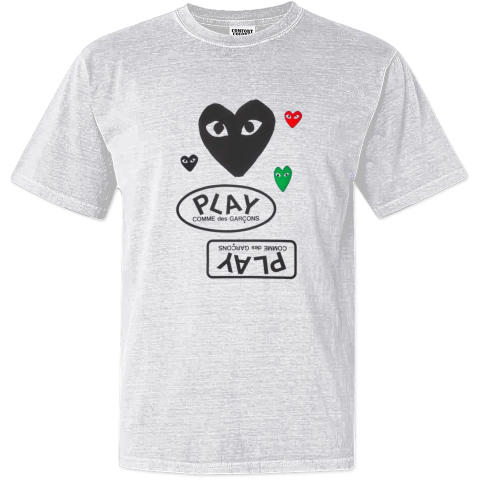 Cdg Play Logo With Black Heart Dyed Heavyweight T Shirt