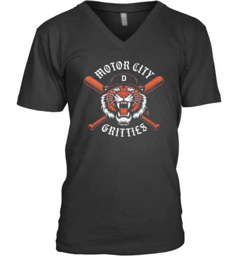 Detroit Tigers Motor City Gritties V Neck T Shirt