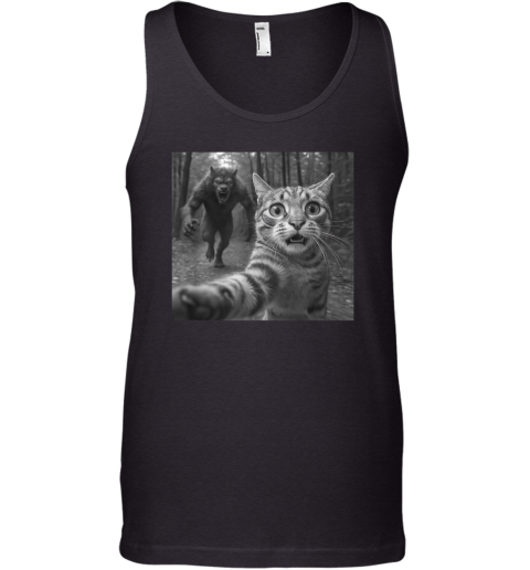 Cat Selfie Werewolf Chase Scary Monster Tank Top
