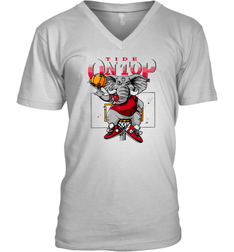 Alabama Crimson Tide The Elephant Basketball Tide On Top Alabama V Neck T Shirt