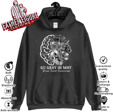 Brain Tumor Awareness Wear Gray In May Strong Warrior Cancer Hoodie