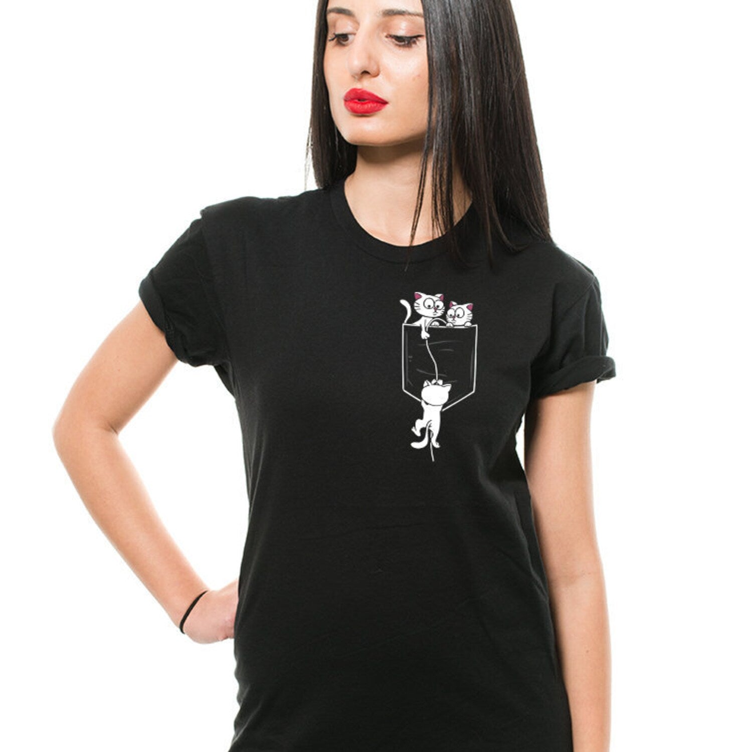 Pocket Kittens T-shirt Funny Cat T shirts Cat Rescue Shirt Cat T-shirt Funny Cat Shirt Cat Lover T-shirt