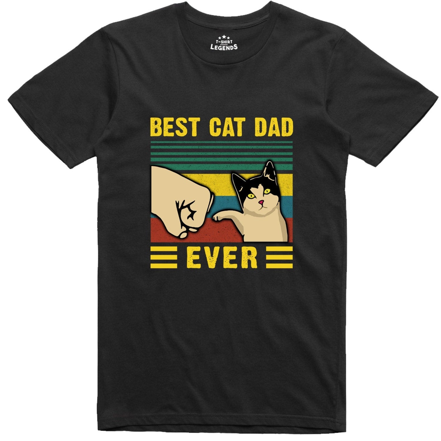 Best Cat Dad Funny Father's Day T-Shirt | Mens Cotton Tee | Cat Lover Gift