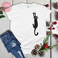 Hanging Christmas Cat Shirt - Funny Kitten Lover Top - Holiday Gift for Friend
