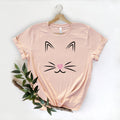 Cat Shirt ,Kitty Kitten T Shirt ,Cat Lover Shirt, Cat Mom Shirt, Animal Lover T-shirt ,Whiskers Face ,Cat Lover