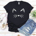 Cat Shirt, Kitty Kitten T Shirt, I Love Cats, Funny Present, Animal Lover T-shirt, Whiskers Face, Cat Lover, Cute Cat Shirt, Women, Girl Tee