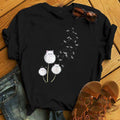 Cat Dandelion Flower T-shirt: Funny Cat Lover Gift
