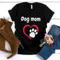 Dog Mom T-shirt Minimalist Casual Heart Fur Baby Doggy Mommy Mama Tee Classic Fit Tee for Woman Mother Day Pet Lover Xmas Gift