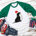 Black Lab Christmas Shirt, Christmas Dog Shirt, Cute Christmas Shirts, Christmas Tee, Dog Mom Shirt, Family Matching Shirt,Dog Lovers Raglan