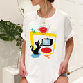 Retro Atomic Black Cat MCM T-Shirt Mid Century Modern Gift