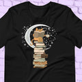 Reading by Moonlight T-Shirt, Cat Shirt, Kitten T-shirt, Gift for Cats Lover, Cat Mom Shirts, Cute Kitty in Pocket, cat mama shirts