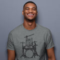 Cute Cat Playing Drums Men T-Shirt Gift, Drummer Shirt Animal Lover Gift Drumming Shirt, Drummer Tee Drum Shirts, Music Gifts Mens Tshirt