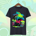 Cute Cat Plant Stalker T-shirt - Black Kitty Plant Killer Tee - Kawaii Neko Hunter - Nature Cats - Garden Play Hide and Seek