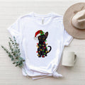 Christmas Black Cat Lights Shirt, Christmas Cat T-Shirt, Kitten Christmas Shirt, Xmas Cat Lover Tee, Meowy Christmas Shirt, Merry Cats Shirt