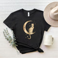 Cat In The Moon Shirt, Cat Lover T-Shirt, Cat And Moon Tee, Celestial Cat Shirt, Magical Cat T-Shirt, Witchy Cat Shirts, Aesthetic Cat Tee