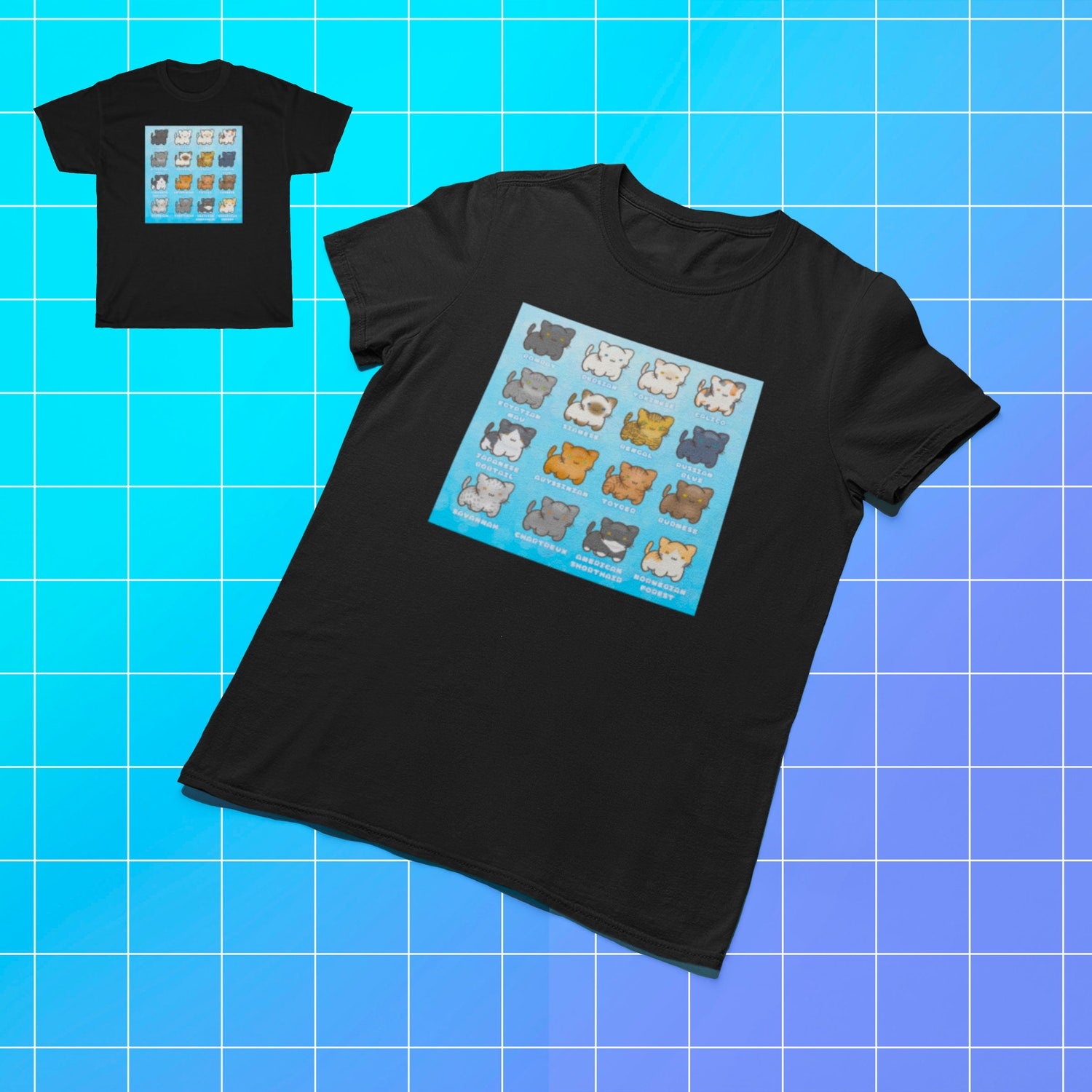 Kawaii Kitty Pals Shirt - Cute Cat Mom & Dad Graphic Tee Gift