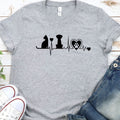 Cat and Dog Heartbeat Shirt: Animal Lover Tee