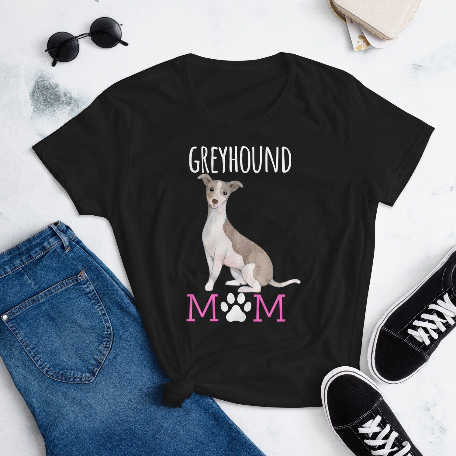 Greyhound Mom Shirt for Women, Dog Mom T-Shirt, Greyhound Dog, Dog Lover Gift, Dog to Mom Shirt, Dog Lover Tee, Greyhound Lover Gift for Her