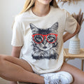 Cute Cat Shirt | Cat Lover T-shirt | Home Pet Shirts | Cute Animal Tshirts | Cat with Glasses | Funny Shirts | Cat Portrait Tee Gift Idea