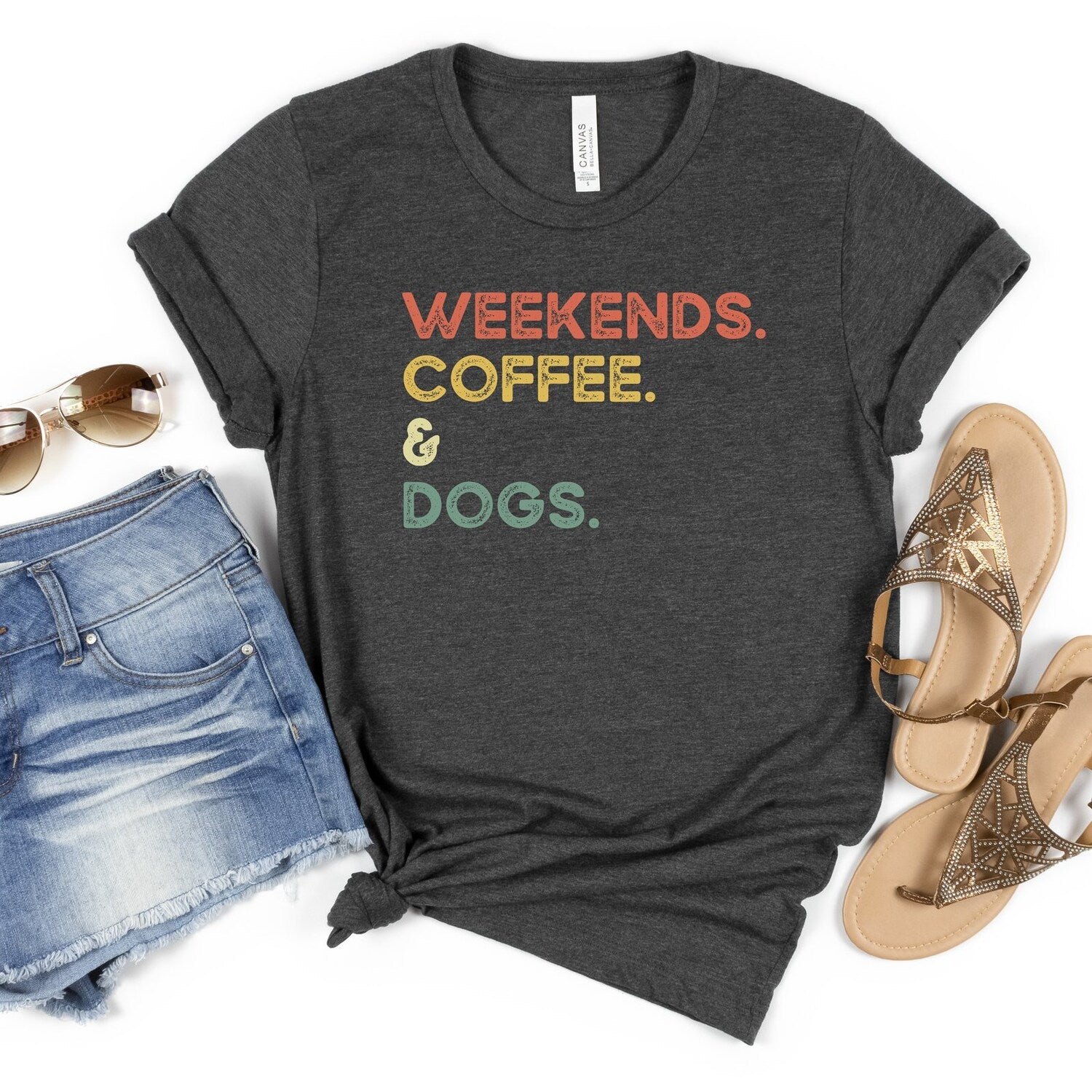 Weekends Coffee Dogs Shirt: Dog Mom T-Shirt