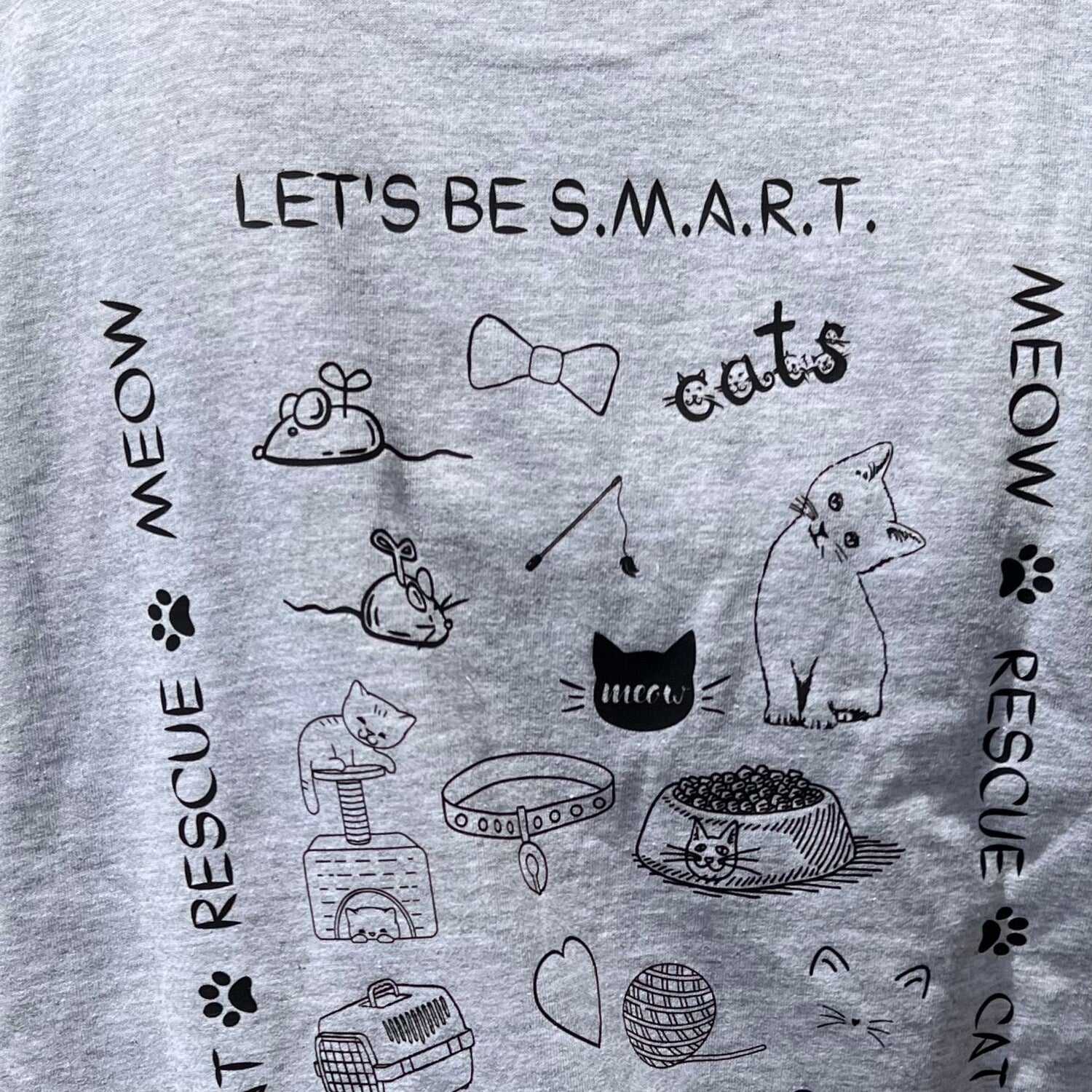 Cat Rescue T-Shirt, Cotton Cat Artwork Tee, Cat Lover Gift, Animal Rescue Awareness Shirt