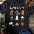 Potter Cats T-Shirt, Funny Wizard Cat Lover Gift Tee, Magical Cat Meme Shirt