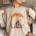 Cats Autumn Fall Shirt, Funny Thanksgiving Cat Lovers T-Shirt, Cat Fall Leaves Tree T-Shirt Pumpkin Spice