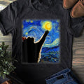 Starry Night Cat T-Shirt - Classic Fit, Cat LoverMom_Dad Gift, Black -  Cat Lover Gift, Funny Cat Shirt, Summer Shirt, Cool Cat, Cat Shirt