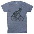 Bicycling Cat T-Shirt: Hand Screen Printed Unisex Tee
