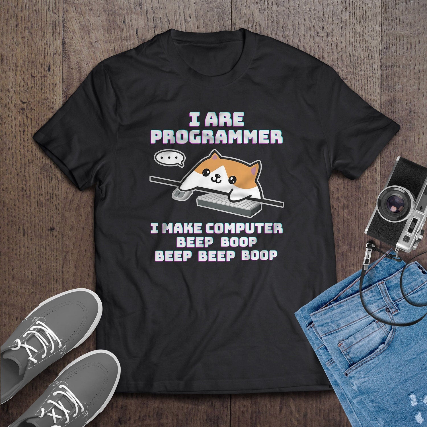 I Are Programmer T-Shirt, Cute Cat Coding Tee, Gift for Coders, Tech Lover Apparel, Developer Geek Wear, Computer Science, Software Engineer