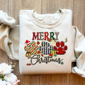Merry Christmas Dogs Sweatshirt, Dog Mom Shirt, Christmas Dog Sweater, Dogs Paws Crewneck, Christmas Sweatshirt,Puppies Shirt,Xmas Tee Gift